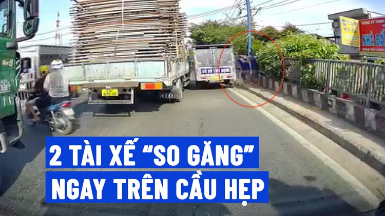 Ùn tắc vì 2 tài xế 'so găng' trên cầu Bà Lát