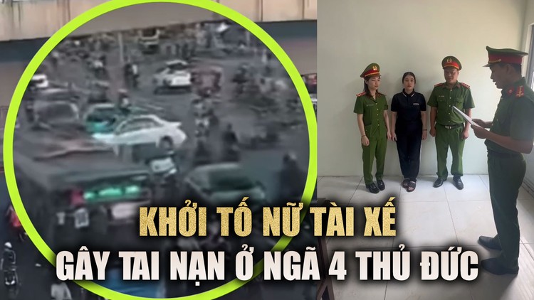 Nữ tài xế tông 10 xe máy dừng đèn đỏ bị khởi tố