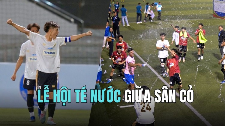 Cầu thủ siêu đẹp trai của Lào ăn mừng bằng màn té nước: 'Vui như Tết!'