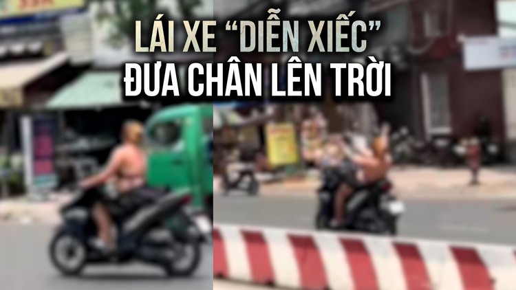 Nín thở cảnh cô gái mặc áo yếm ‘diễn xiếc’ khi lái xe lao vun vút