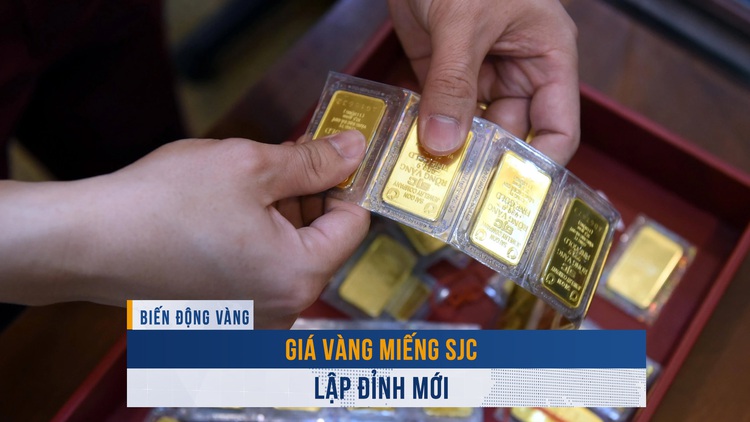 Biến động vàng ngày 14.4: Giá vàng miếng SJC lập đỉnh mới
