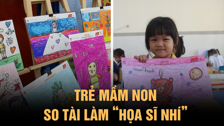 Trẻ mầm non thỏa sức sáng tạo với ước mơ làm 'họa sĩ nhí'