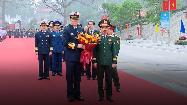 Đại tướng Phan Văn Giang chủ trì lễ đón Bộ trưởng Quốc phòng Trung Quốc Đổng Quân