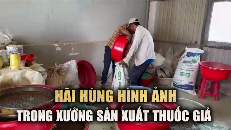 Hãi hùng cảnh bên trong cơ sở sản xuất thuốc giả