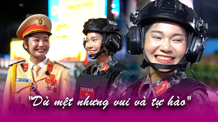 Nụ cười rạng ngời sau buổi hợp luyện: Dù mệt nhưng rất tự hào