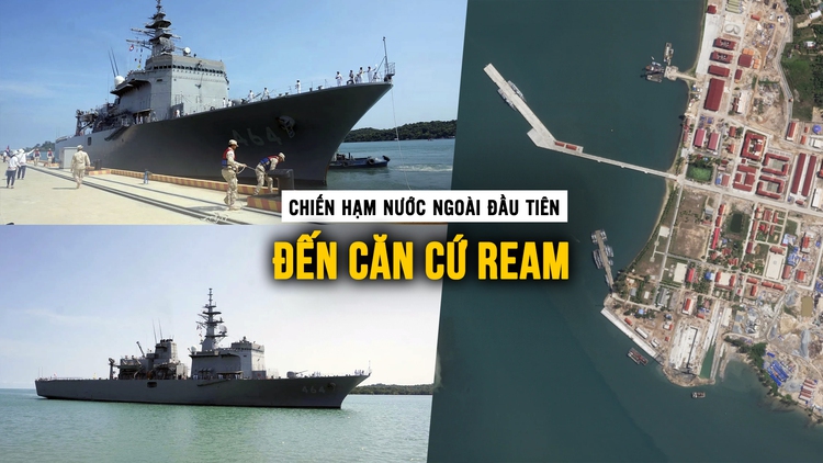 Chiến hạm nước ngoài lần đầu đến căn cứ Ream của Campuchia sau cải tạo
