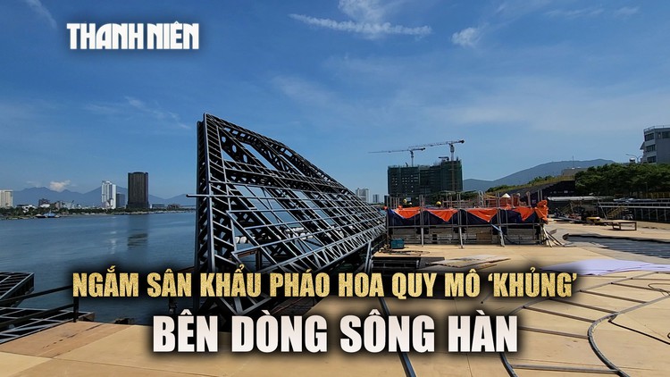 Toàn cảnh sân khấu ‘siêu khủng’ cạnh sông Hàn chờ ngày Lễ hội pháo hoa quốc tế khai màn
