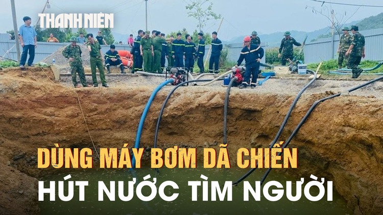 Ráo riết tìm người lao xuống 'hố tử thần' ở Bắc Kạn: Dùng máy bơm dã chiến hút nước