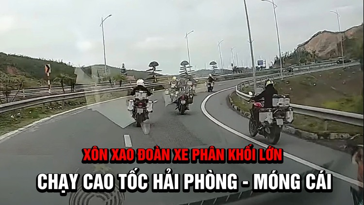 Xôn xao đoàn xe phân khối lớn chạy vào cao tốc, lạng lách 'giành' đường xe ô tô