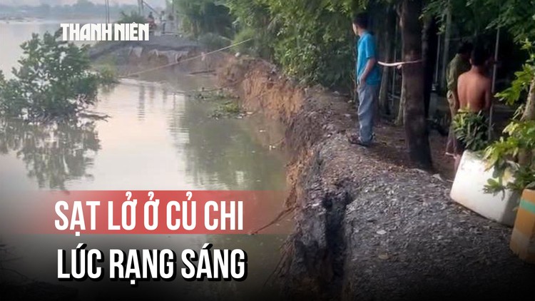 Sạt lở bờ đê bao sông Sài Gòn lúc rạng sáng, 4 hộ dân thoát nguy