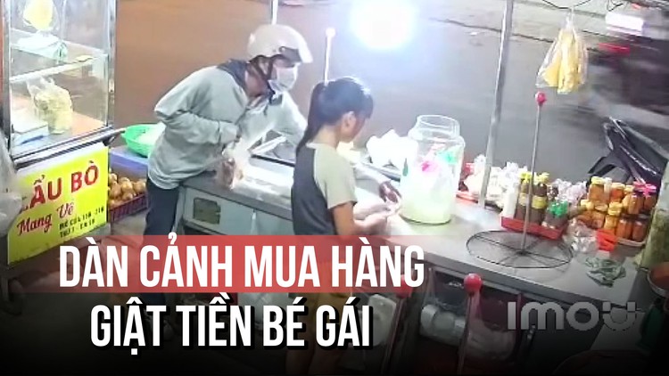 Nhẫn tâm dàn cảnh, giật xấp tiền trên tay bé gái