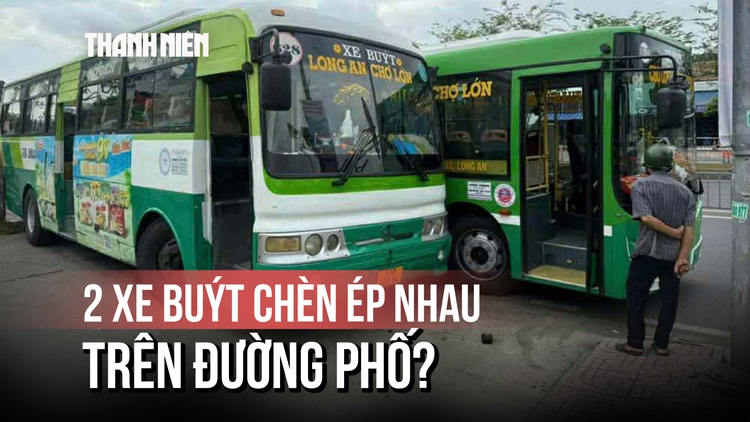 Làm rõ vụ xe buýt áp sát nhau, lao thẳng lên vỉa hè