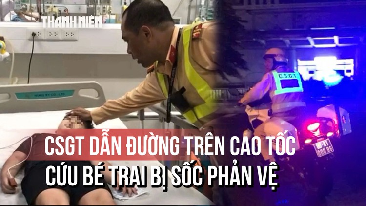 CSGT dẫn đường taxi trên cao tốc, đưa bé trai đi cấp cứu
