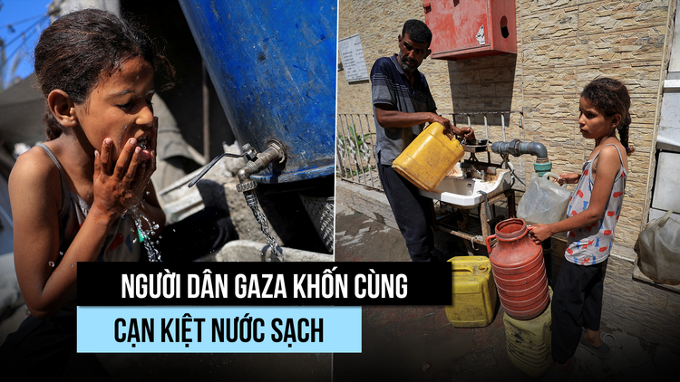 Nước sạch đổi bằng máu ở Gaza giữa bom đạn Israel