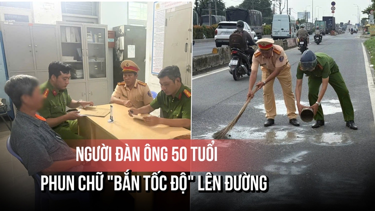 CSGT mời làm việc người phun chữ 'bắn tốc độ' cảnh báo cho người đi đường