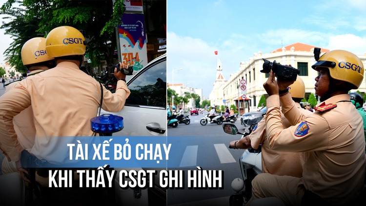 Tài xế dừng đỗ sai bỏ chạy khi CSGT ghi hình phạt nguội