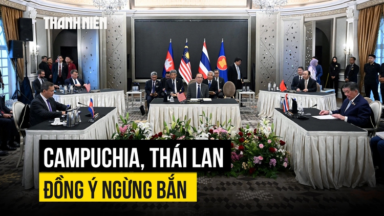 Lãnh đạo Campuchia, Thái Lan bắt tay đồng ý ngừng bắn