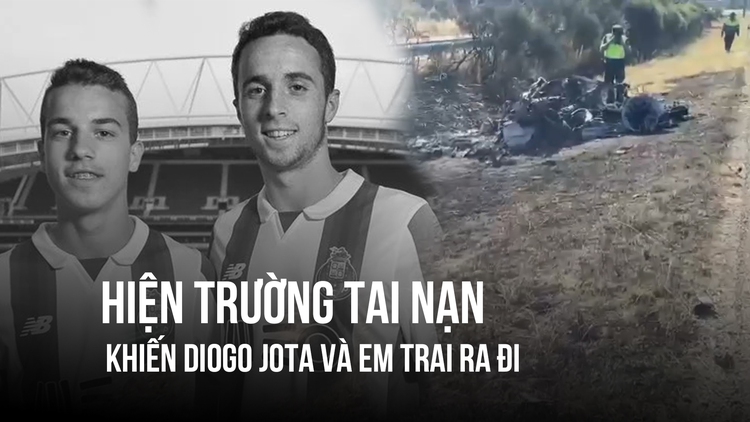 Chiếc Lamborghini cháy rụi ở hiện trường tai nạn khiến Diogo Jota và em trai qua đời