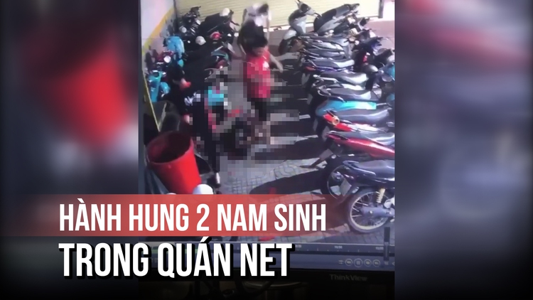 Xôn xao clip 2 nam sinh bị đánh dã man trong quán net