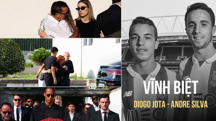 Lễ tang Diogo Jota và em trai: Vợ và cha mẹ khóc nghẹn, đồng đội tiễn đưa