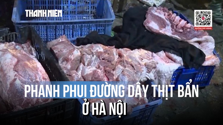 Thịt lợn bẩn len lỏi quán cơm qua đường thôn, lối nhỏ ở Hà Nội
