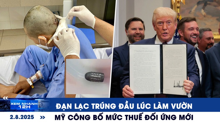 Xem nhanh 12h: Hy hữu đạn bay trúng đầu lúc làm vườn | Mỹ công bố mức thuế đối ứng mới 10-41%