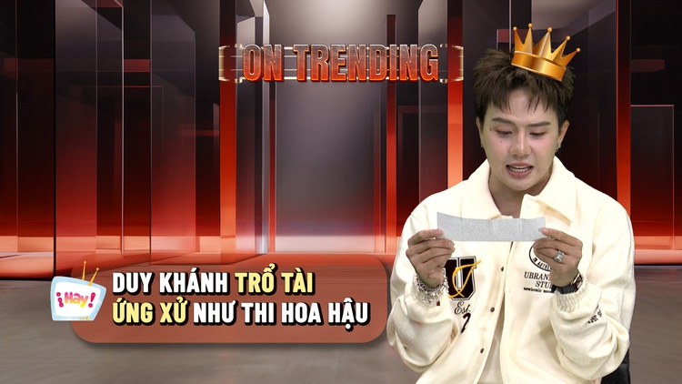 Duy Khánh trổ tài ứng xử như thi hoa hậu