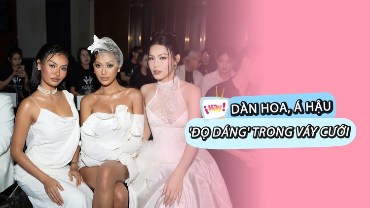 Dàn hoa, á hậu 'đọ dáng' trong váy cưới 