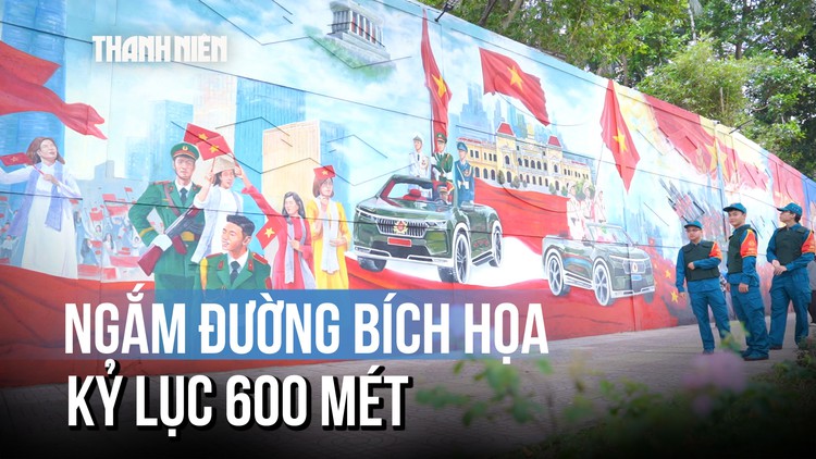 Xúc động ngắm đường tranh bích họa tái hiện lịch sử, xác lập kỷ lục Việt Nam