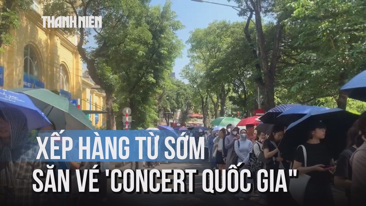 Hàng ngàn bạn trẻ đội nắng, xếp hàng dài từ sớm nhận vé 'concert quốc gia'