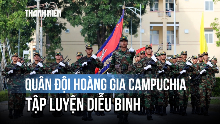 Quân đội Hoàng gia Campuchia tập luyện diễu binh Quốc khánh 2.9 tại Việt Nam