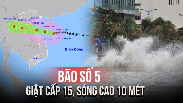 Bão số 5 gây sóng cao 10 mét, còn cách Nghệ An - Hà Tĩnh khoảng 580 km
