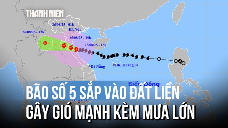 Bão số 5 (Kajiki) tiến sát đất liền, gió mạnh kèm mưa lớn