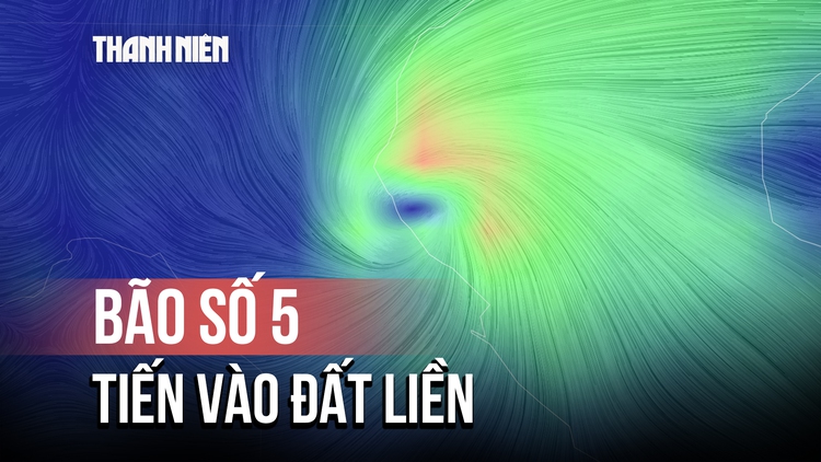 Bão số 5 (bão Kajiki) tiến vào đất liền, mạnh cấp 12