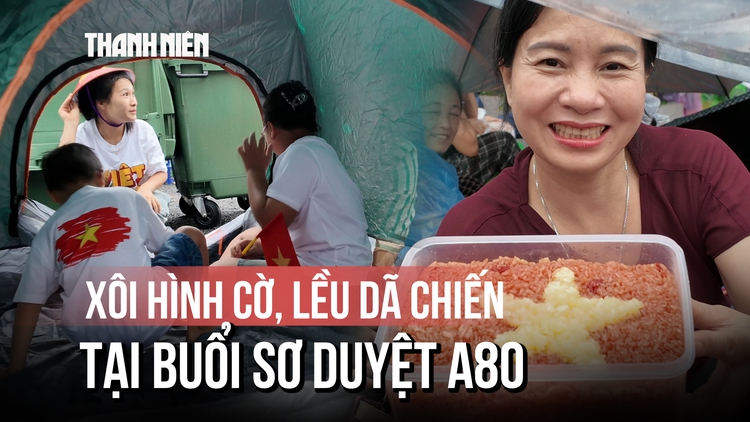 Những chiếc lều dã chiến xuất hiện tại buổi sơ duyệt A80