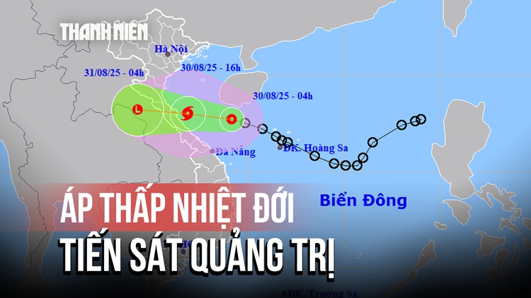 Áp thấp nhiệt đới cách Quảng Trị hơn 200 km, dự báo giật cấp 10