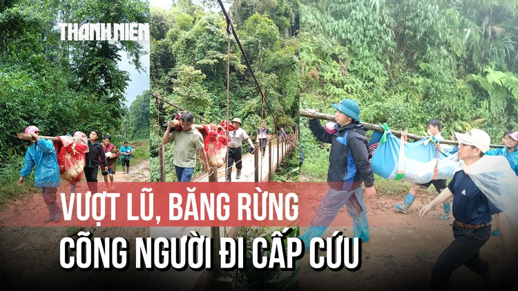 Gần 1 ngày trời cõng người dân đi cấp cứu: Bùn đất dưới chân, nguy cơ sạt lở trên đầu