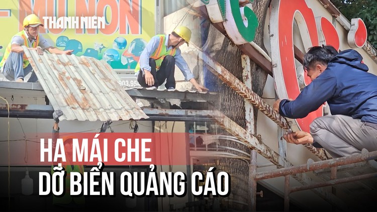 Phường Bình Tân lập lại trật tự vỉa hè: Hạ mái che, tháo dỡ biển quảng cáo