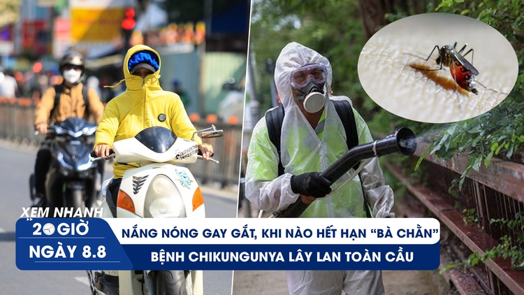 Xem nhanh 20h ngày 8.8: Nắng nóng gay gắt, khi nào hết 'hạn bà chằn' | Bệnh chikungunya lây lan toàn cầu