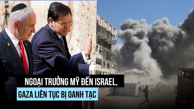 Gaza bị oanh tạc dữ dội khi ngoại trưởng Mỹ đến Israel