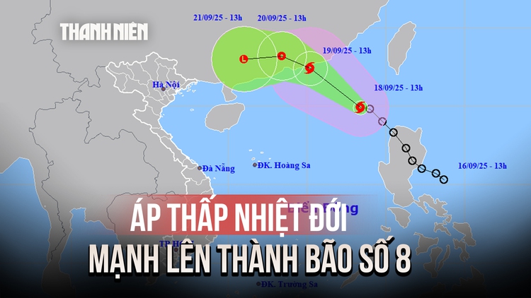 Áp thấp nhiệt đới mạnh lên thành bão số 8, tên quốc tế là Mitag