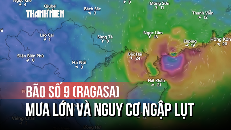 Bão số 9 (Rasaga) sẽ suy yếu khi đổ bộ Quảng Ninh