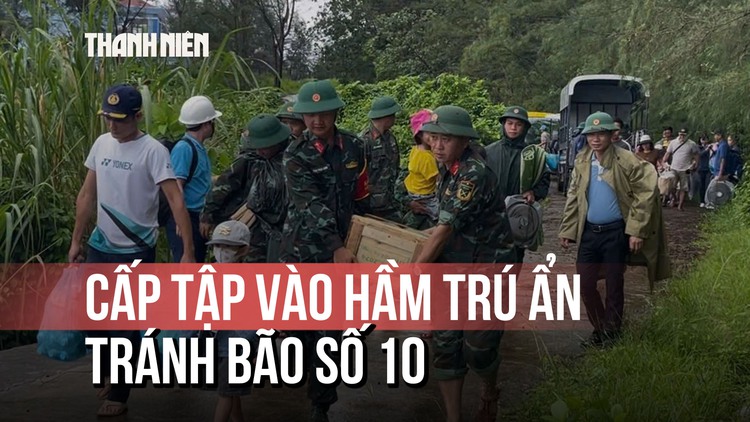 Bão số 10 gây gió lớn vùng biển Quảng Ngãi - Quảng Trị, dân cấp tập vào hầm trú ẩn