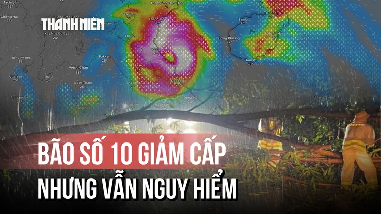 Bão số 10 (Bualoi) giảm cấp sau khi đổ bộ Hà Tĩnh, mưa to gió rít dữ dội