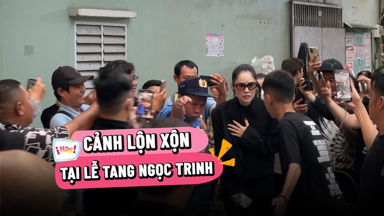 Nghệ sĩ chật vật qua đám đông vào viếng diễn viên Ngọc Trinh