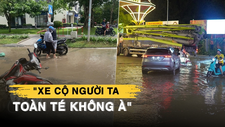 Con đường ngập nước 3 ngày không thoát, xe máy té như rạ