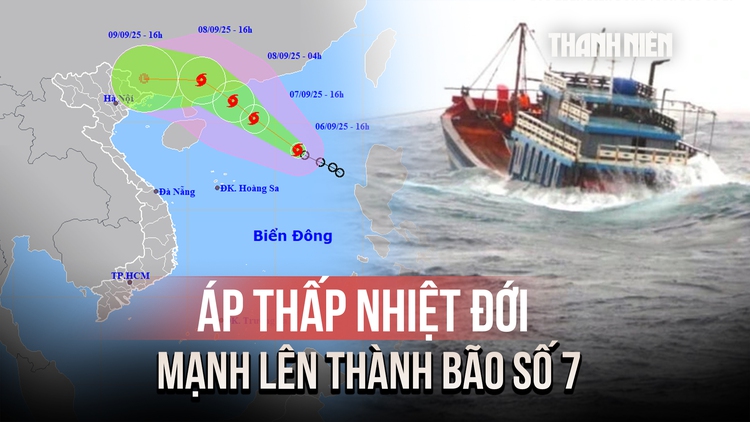 Áp thấp nhiệt đới mạnh lên thành bão số 7, gió giật cấp 10
