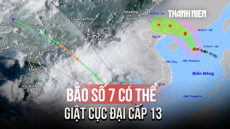 Bão số 7 có thể giật cực đại cấp 13, sóng biển cao 5 mét