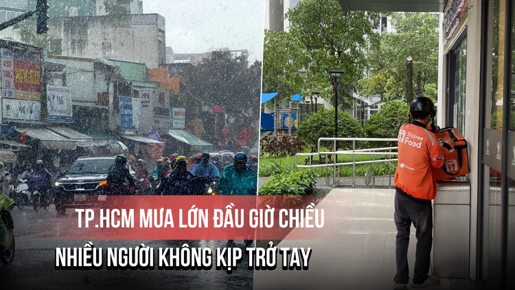 TP.HCM mưa lớn diện rộng đầu giờ chiều, nhiều người không kịp trở tay 