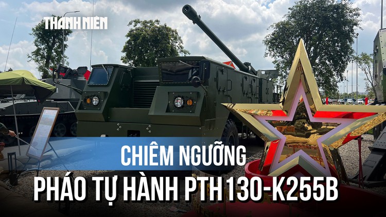 Cận cảnh pháo tự hành PTH130-K255B do Việt Nam chế tạo